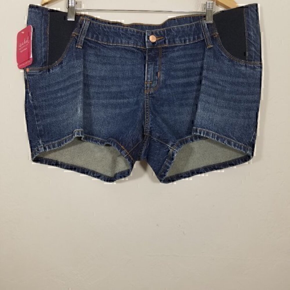 NWT Isabel Maternity by Ingrid & Isabel Midi Short Jean Shorts Size 14